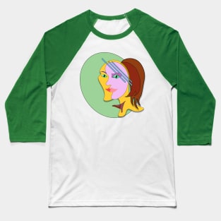 Behind the mask, cubism art style. Design. Baseball T-Shirt